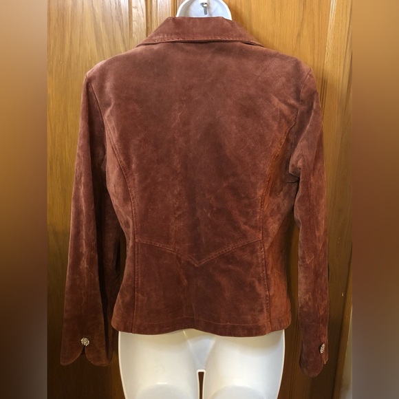 Vintage Suede Leather Jacket by Live A Little Size M Medium Y2K - Picture 3 of 8